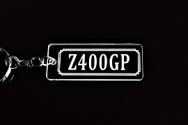 A-754 Z400GP アクリル製 クリア シルバー2重リングオリジナルキーホルダー