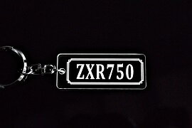 A-792 ZXR750 アクリル製 クリア シルバー2重リングオリジナルキーホルダー