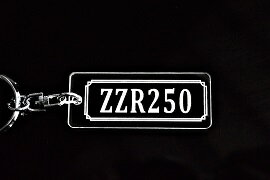 A-794 ZZR250 ZZ-R250 アクリル製 クリア シルバー2重リングオリジナルキーホルダー