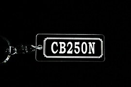 A-805 CB250N ホーク バブ アクリル製 クリア シルバー2重リングオリジナルキーホルダー ホンダ マフラー ハンドル 外装 ミラー カスタム パーツ 等のアクセサリー