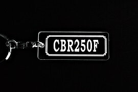 A-835 CBR250F アクリル製 クリア シルバー2重リングオリジナルキーホルダー ホンダ マフラー ハンドル 外装 ミラー カスタム パーツ 等のアクセサリー
