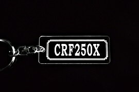 A-858 CRF250X アクリル製 クリア シルバー2重リングオリジナルキーホルダー ホンダ マフラー ハンドル 外装 ミラー カスタム パーツ 等のアクセサリー