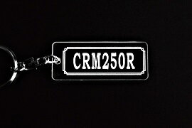 A-862 CRM250R アクリル製 クリア シルバー2重リングオリジナルキーホルダー ホンダ マフラー ハンドル 外装 ミラー カスタム パーツ 等のアクセサリー