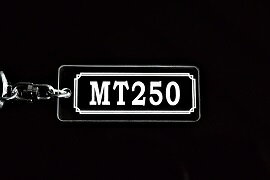 A-872 MT250 アクリル製 クリア シルバー2重リングオリジナルキーホルダー ホンダ マフラー ハンドル 外装 ミラー カスタム パーツ 等のアクセサリー