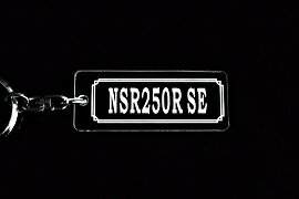 A-879 NSR250R SE アクリル製 クリア シルバー2重リングオリジナルキーホルダー