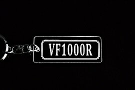 A-891 VF1000R アクリル製 クリア シルバー2重リングオリジナルキーホルダー ホンダ マフラー ハンドル 外装 ミラー カスタム パーツ 等のアクセサリー