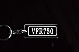 A-894 VFR750 アクリル製 クリア シルバー2重リングオリジナルキーホルダー ホンダ マフラー ハンドル 外装 ミラー カスタム パーツ 等のアクセサリー