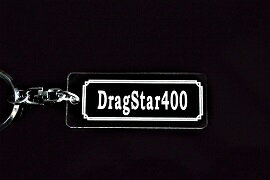 A-919 DragStar400 ドラッグスター400 DS400 アクリル製 クリア シルバー2重リングオリジナルキーホルダー