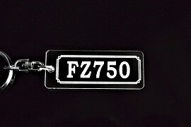 A-932 FZ750 アクリル製 クリア シルバー2重リングオリジナルキーホルダー ヤマハ マフラー ハンドル 外装 ミラー カスタム パーツ 等のアクセサリー