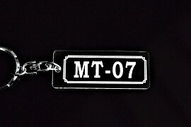 A-949 MT-07 アクリル製 クリア シルバー2重リングオリジナルキーホルダー ヤマハ マフラー ハンドル 外装 ミラー カスタム パーツ 等のアクセサリー