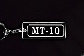A-952 MT-10 アクリル製 クリア シルバー2重リングオリジナルキーホルダー ヤマハ マフラー ハンドル 外装 ミラー カスタム パーツ 等のアクセサリー
