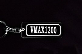 A-964 VMAX1200 V-MAX1200 逆車 アクリル製 クリア シルバー2重リングオリジナルキーホルダー