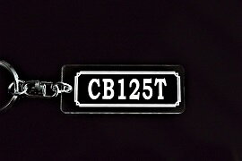 A-986 CB125T アクリル製 クリア シルバー2重リングオリジナルキーホルダー ホンダ マフラー ハンドル 外装 ミラー カスタム パーツ 等のアクセサリー