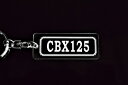 A-989 CBX125 アクリル製 クリア シルバー2重リングオリジナルキーホルダー ホンダ マフラー ハンドル 外装 ミラー カスタム パーツ 等のアクセサリー(2)