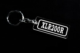 AA-19 XLR200R アクリル製 クリア シルバー2重リングオリジナルキーホルダー ホンダ マフラー ハンドル..