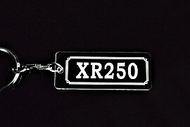 フレイヤショップのAA-25 XR250 アクリル製 クリア シルバー2重リングオリジナルキーホルダー ホンダ マフラー ハンドル 外装 ミラー カスタム パーツ 等のアクセサリー｜アングル2