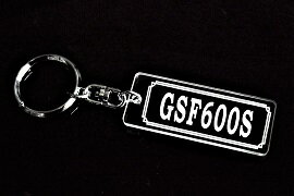 AA-49 GSF600S アクリル製 クリア シルバー2重リングオリジナルキーホルダー スズキ マフラー ハンドル 外装 ミラー カスタム パーツ 等のアクセサリー
