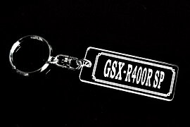 Other - AA-64 GSX-R400R SP アクリル製 クリア シルバー2重リングオリジナルキーホルダー スズキ マフラー ハンドル 外装 ミラー カスタム パーツ 等のアクセサリー