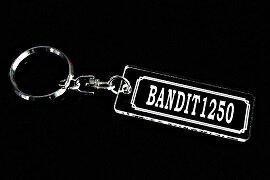 AA-86 BANDIT1250 バンディット1250 アクリル製 クリア シルバー2重リングオリジナルキーホルダー スズキ マフラー ハンドル 外装 ミラー カスタム パーツ 等のアクセサリー