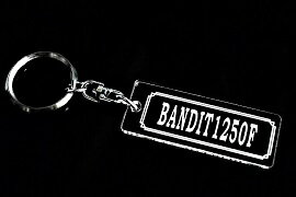 AA-87 BANDIT1250F バンディット1250F アクリル製 クリア シルバー2重リングオリジナルキーホルダー スズキ マフラー ハンドル 外装 ミラー カスタム パーツ 等のアクセサリー