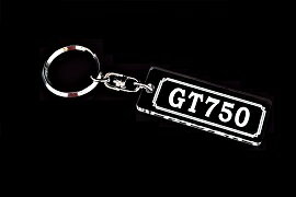 AA-129 GT750 アクリル製 クリア シルバー2重リングオリジナルキーホルダー マフラー ハンドル 外装 カスタム パーツ 等のアクセサリー