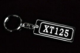 AA-166 XT125 アクリル製 クリア シルバー2重リングオリジナルキーホルダー マフラー ハンドル 外装 カスタム パーツ 等のアクセサリー