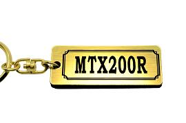 Rakuten - AA-7-1 MTX200R アクリル製 金黒 ゴールド2重リング キーホルダー ホンダ マフラー ハンドル 外装 ミラー カスタム パーツ 等のアクセサリー