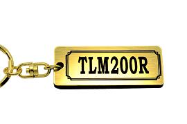 AA-13-1 TLM200R アクリル製 金黒 ゴールド2重リング キーホルダー ホンダ マフラー ハンドル 外装 ミラー カスタム パーツ 等のアクセサリー
