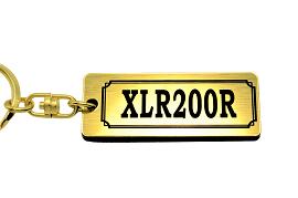 AA-19-1 XLR200R アクリル製 金黒 ゴールド2重リング キーホルダー ホンダ マフラー ハンドル 外装 ミ..