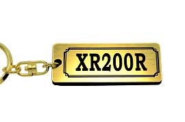 AA-22-1 XR200R アクリル製 金黒 ゴールド2重リング キーホルダー ホンダ マフラー ハンドル 外装 ミラー カスタム パーツ 等のアクセサリー