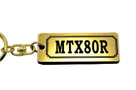 AA-203-1 MTX80R アクリル製 金黒 ゴールド2重リング キーホルダー ホンダ マフラー ハンドル 外装 ミラー カスタム パーツ 等のアクセサリー