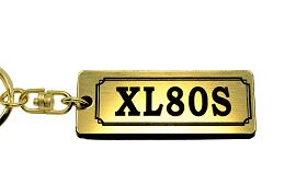 AA-212-1 XL80S アクリル製 金黒 ゴールド2重リング キーホルダー ホンダ マフラー ハンドル 外装 ミラー カスタム パーツ 等のアクセサリー