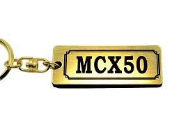 AA-252-1 MCX50 アクリル製 金黒 ゴールド2重リング キーホルダー ホンダ マフラー ハンドル 外装 ミラー カスタム パーツ 等のアクセサリー