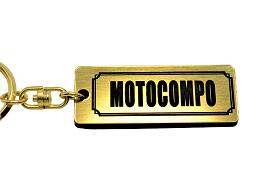 AA-253-1 MOTOCOMPO アクリル製 金黒 ゴールド2重リング キーホルダー モトコンポ ホンダ マフラー ハンドル 外装 ミラー カスタム パーツ 等のアクセサリー