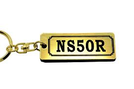 AA-258-1 NS50R アクリル製 金黒 ゴールド2重リング キーホルダー ホンダ マフラー ハンドル 外装 ミラー カスタム パーツ 等のアクセサリー(2)