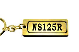 AA-259-1 NS125R アクリル製 金黒 ゴールド2重リング キーホルダー ホンダ マフラー ハンドル 外装 ミラー カスタム パーツ 等のアクセサリー