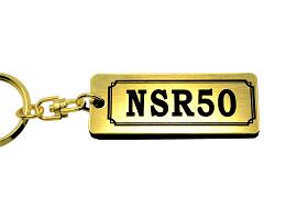 AA-260-1 NSR50 アクリル製 金黒 ゴールド2重リング キーホルダー ホンダ 前期 後期 マフラー ハンドル 外装 ミラー カスタム パーツ 等のアクセサリー