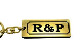 AA-264-1 R＆P アクリル製 金黒 ゴールド2重リング キーホルダー ホンダ マフラー ハンドル 外装 ミラー カスタム パーツ 等のアクセサリー