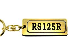 AA-266-1 RS125R アクリル製 金黒 ゴールド2重リング キーホルダー マフラー ハンドル 外装 ミラー カスタム パーツ 等のアクセサリー