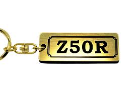 AA-279-1 Z50R アクリル製 金黒 ゴールド2重リング キーホルダー ホンダ マフラー ハンドル 外装 カスタム パーツ 等のアクセサリー