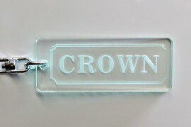 A-410-3 CROWN ガラス調 アクリル製 2重リングオリジナルキーホルダー トヨタ クラウンスポーツ クラウ..