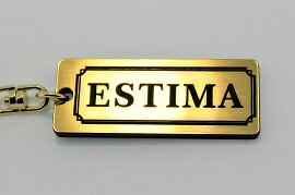 A-415-1 ESTIMA アクリル製 金黒 2重リングオリジナルキーホルダー トヨタ エスティマ 30 50 前期 後期 パーツ