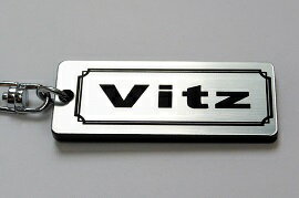 A-417-2 Vitz アクリル製 銀黒 2重リングオリジナルキーホルダー トヨタ ヴィッツ RS 90 130 前期 後期 パーツ