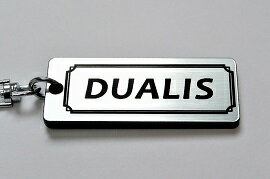 A-421-2 DUALIS アクリル製 銀黒 2重リングオリジナルキーホルダー 日産 デュアリス 前期 後期 パーツ