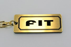 A-445-1 FIT アクリル製 金黒 2重リングオリジナルキーホルダー ホンダ フィット ra ge gk gr gk5 ge8 d gp5 前期 後期 パーツ