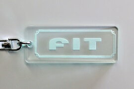 A-445-3 FIT アクリル製 ガラス調 2重リングオリジナルキーホルダー ホンダ フィット ra ge gk gr gk5 ge8 d gp5 前期 後期 パーツ