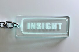 A-448-3 INSIGHT アクリル製 ガラス調 2重リングオリジナルキーホルダー ホンダ インサイト ハイブリット ze1 ze2 ze3 ze4 前期 後期 パーツ