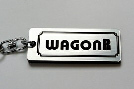 A-482-2 WAGONR アクリル製 銀黒 2重リングオリジナルキーホルダー スズキ ワゴンR mh23s mh21s mh22s ターボ カスタム パーツ