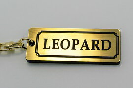 A-490-1 LEOPARD アクリル製 金黒 2重リングオリジナルキーホルダー 日産 レパード F30 F31 カスタム パーツ