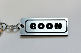 A-513-2 BOON アクリル製 銀黒 2重リングオリジナルキーホルダー ダイハツ ブーン x4 m312s m700s カスタム パーツ